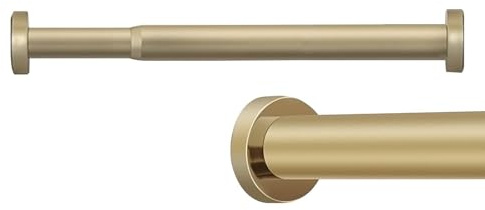Mehrzweck Gardinenstange Ohne Bohren, Verstellbare 50–280 cm Hochleistungs-Gardinenstange, Teleskop Duschvorhangstange für Küche Badezimmer Schlafzimmer(Gold,50-80cm/1.6-2.6ft)