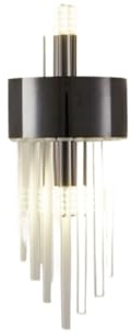 SMTYXS Gold/Black Stainless Steel Crystal Wall Sconce for Living Room, Bedroom, Kitchen Home Decor Lighting, G9 Light Source Easy to Install(Black-1pc)