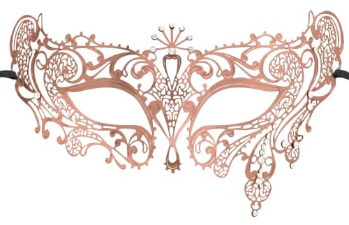 Thmyo Women's Laser Cut Metal Venetian Halloween Mardi Gras Party Mask