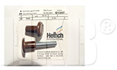 HKB ® 4 Stück Verbindungsschraube Kunststoff mit Metallgewinde M6, braun, 34-41 mm, Hersteller Hettich, Artikelnr. 1347