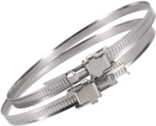 HG Power 2 pezzi Fascette Stringitubo 100 mm Acciaio Inox Morsetto per Tubo Flessibile Regolabile Diametro di 60-110 mm per Tubi di Ingresso e Uscita Delle Lavatrici, Tubi di Ventilazione