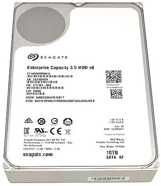 Seagate Enterprise Capacity | ST10000NM0016 | 10 TB 7200 RPM SATA 6,0 Gb/s 256 MB di cache Hyperscale 512e 3,5 Unità disco rigido (rinnovate)
