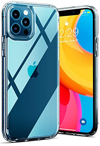 Spigen für iPhone 12 Ultra Hybrid Hülle [Anti-Yellowing] Case iPhone 12 Pro Handyhülle Schutzhülle Cover Transparent Durchsichtig Dünn Slim -Crystal Clear