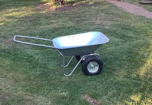 Estate to Garden 2 Wheel 150KG Wheelbarrow Lightweight Garden Cart Transport Galvanised Tray 80L
