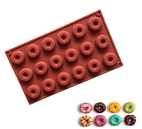 1 Paquet Silicone Donut 18 Moisissures Cavity Donut Moule Antiadhésif Donut Moule De Cuisson Bac Donut Cuisson Casseroles pour Faire des Beignets Gâteau Biscuit Mini Gâteau Moisissures Plateau