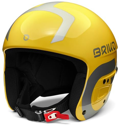Briko Unisex – Erwachsene Vulcano Fis 6.8 Helmet, Shiny Yellow-Silber, M