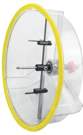 BOXTEC Hartmetall Kreisschneider BHC mit Schutzhaube stufenlos einstellbar im Koffer mit 4 Messern für Trockenbau, Holz, Kunststoff, Gipskarton