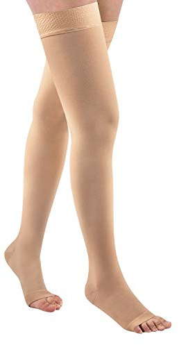 Evolyline Medizinisch Kompressionsstrümpfe Damen Herren, Oberschenkel Lang Stützstrümpfe mit Silikonband, 20-30 mmHg Kompressionssocken für Flugreisen Sport Abgestufte Unterstützung bei Krampfadern