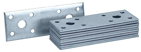 HELPMATE – Lochplatten 35x100 mm – 12 Stück – galvanisch verzinkt | Holzverbinder blau passiviert – korrosionsgeschützt, vorgebohrte Löcher & einfache Montage