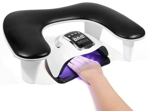 LIONVISON U-förmige Handauflage für Nagelstudio mit Rutschfeste Unterseite | Schwarz 4 Installationsschritte PU-Leder Rutschfestes Nagel Handkissen für Nageltechniker Salon Heimgebrauch