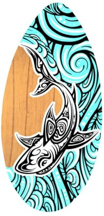 Skimboard Surfbrett Stehend Strandspielzeug Strand Sandbrett Holz Skimboard für Anfänger Jungen Mädchen Universal Kinder Teens , Sprühhai