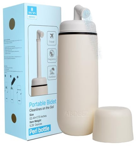Portable Bidet for Travel & Toilet Hygiene | Handheld Peri Bottle for Women & Men | (12.84oz/380ml) Leakproof, Collapsible & Expandable Travel Bidet | Ideal for Postpartum, Camping & Personal Hygiene