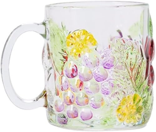 MASHNFDC Kaffeebecher Kreative Tasse aus klarem Glas, Teetasse mit Henkel, Moderne Kaffeetassen, 500 ml, für Zuhause und Büro Tassen weingläser