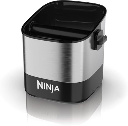 Ninja Luxe Café Knockbox, tillbehör för espressomaskin, enkel och rörfri puck bortskaffande, kaffe och espressomrar, halkfri bas, avtagbar stång, rymmer 10 dubbla skott puckar, XSKKNCKBXEUK