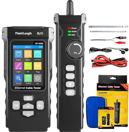 Testeur de câble réseau NF-8506 avec scanner IP, test de fréquence réseau, TDR/POE/Ping/CAT5 CAT6, toner de câble réseau pour RJ11 RJ45 LAN Ethernet testeur de câble téléphonique outil réseau