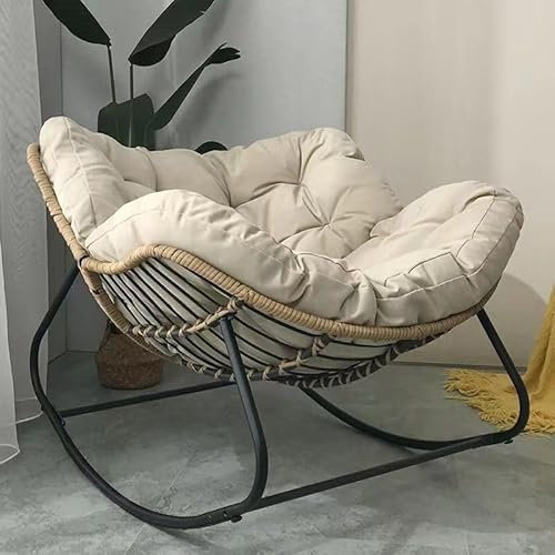 HKJGNH Schaukelstuhl Auflage Wasserdicht Rattan Wohnzimmer, 10cm Dicke Bequemer Schaukelsessel Kissen Outdoor Indoor, Papasansessel Kissen Auflage Doppelt Für Garten, Terrasse(@2,125 x 135 x 10cm)