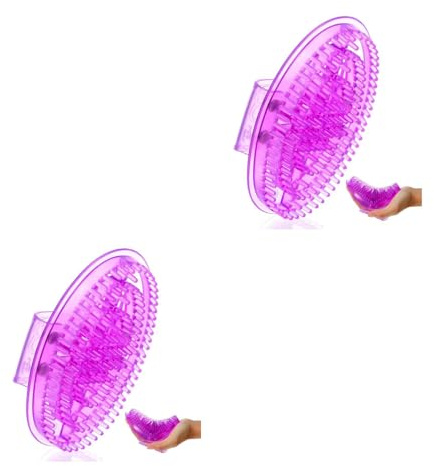 DOITOOL 2-Pack Silicone Massage Brush Manual Acupoint Body Massager for Neck Shoulders Back Legs Arms and Belly Handheld Massage Tool for Home and Salon Use