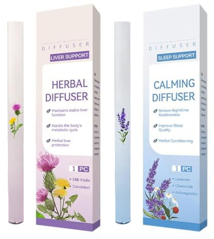 XPEX 2pcs Aromatherapy Inalatore,Penna Aromaterapia Erbe,Erbe Polic Puliti Insalatore Con Tripli Estratti Piante,Smokings Polmonare Delicato Aiuta Penna Per Migliorare Respirazione(Viola e Blu)