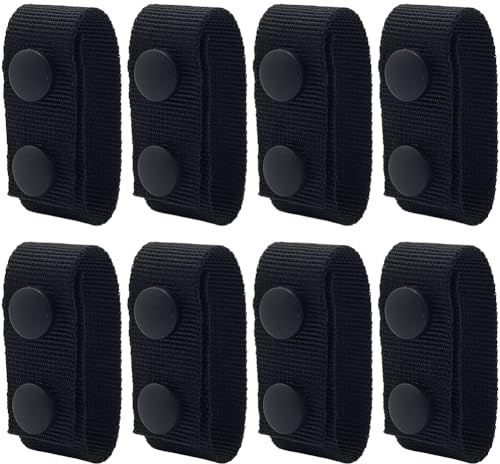 craspire 8 x Duty Gürtelhalter Aus Nylon Mit Doppeldruckknöpfen Für 2-2,25 Zoll Breite Taktische Gürtel Militär Schlaufenhalter Korbgeflecht Schwarzer Clip Für Polizei Strafverfolgung Zubehör