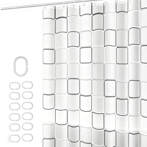 Tenda da doccia da bagno impermeabile antimuffa, con 13 anelli per doccia, ad asciugatura rapida, resistente, Impermeabile e Facile da Pulire, per doccia o vasca da bagno a casa, 180 x 200 cm