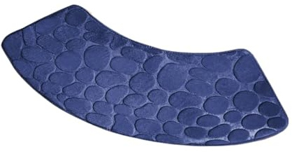 OPIGJUFD Curved Shower Mat Curved Bathroom Mat - Thickened Absorbent Non-Slip Shower, Dirt Resistant Toilet Door For & Entrance Rug for Quadrant Shower Cubicle(Blue)