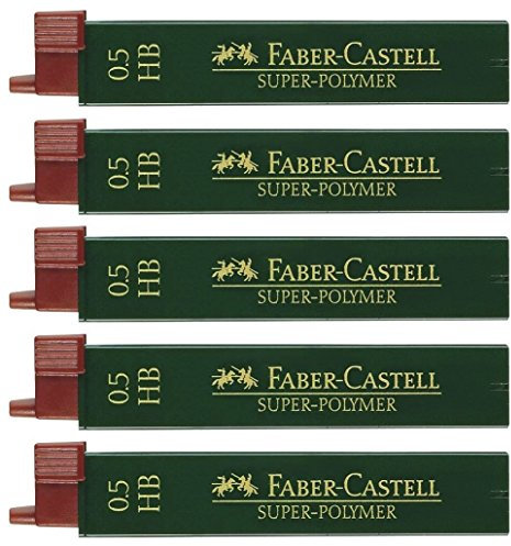 5er Sparpack Faber Castell SUPER-POLYMER Feinminen 0.5 HB (5x, 0.5HB)