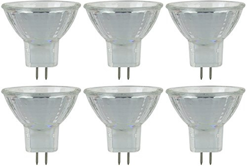 Sunlite 40764 MR11 Halogen Reflector Bulb, 10 Watt, 30° Narrow Flood, 6 Volt, 90 Lumens, 2000 Hour Life Span, Dimmable, GU4 Base, Cover Guard, 3200, ANSI JCR, Ceiling Fixtures, Lanterns 6-Pack