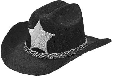 W WIDMANN MILANO Party Fashion 68570 - Minihut Cowboy, Schwarz, Hut, Kopfschmuck, Accessoire, Mottoparty, Karneval