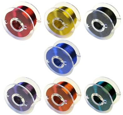 Kupferlackdraht Sortiment, 7 Farben, je 100 m Länge, Lackdraht Ø 0,1 mm