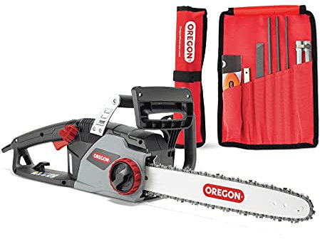 OREGON CS1400 2400 W Electric Chainsaw, Powerful Electric Saw with 16-Inch (40 cm) with Chain Sharpening Kit, Maintenance Set for Safer, More Efficient Saw Chain Cutting (617067)