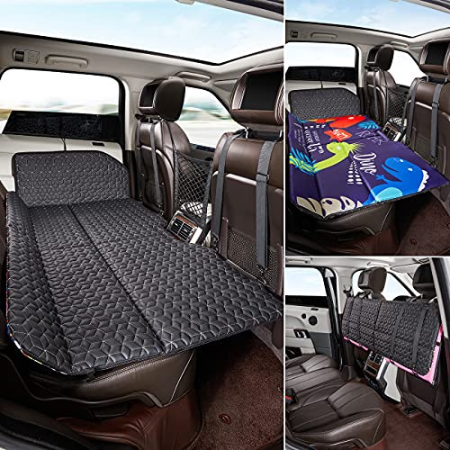 ABE Non-Inflatable Car Mattress,Double-Sided Folding Car Bed Mattress SUV,Portable SUV Mattress,Camping Mattress Back Seat,Back Seat Extender for Dogs(Dinosaur World)