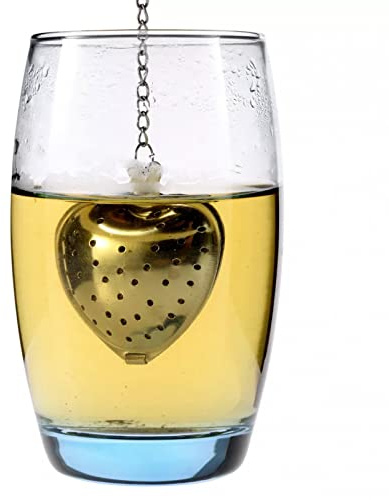 WSLWJH Filtre À Thé Forme De Coeur 304 En Acier Inoxydable Feuille De Thé Infuseur Boule Passoire Théière Filtre Thé Cafetière Outil De Boisson