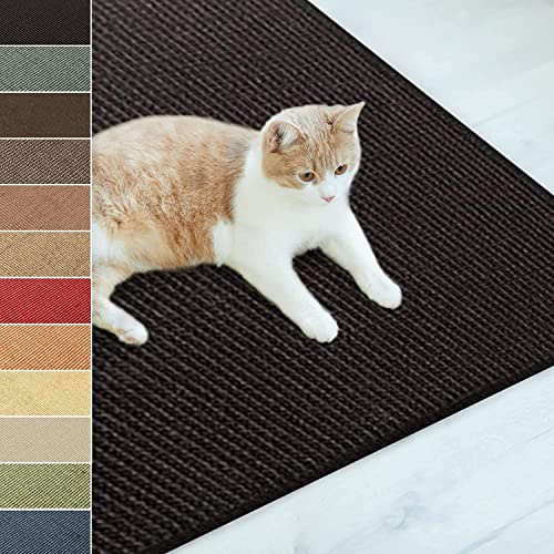 KARAT Paillasson en Sisal pour Chats,Tapis Griffoir,Tapis de grattage pour Chats,Tapis à griffer,Tapis à gratter résistant,Protection Idéale pour Meubles et Le Bien-être du Chat (Noir 50x50 cm)