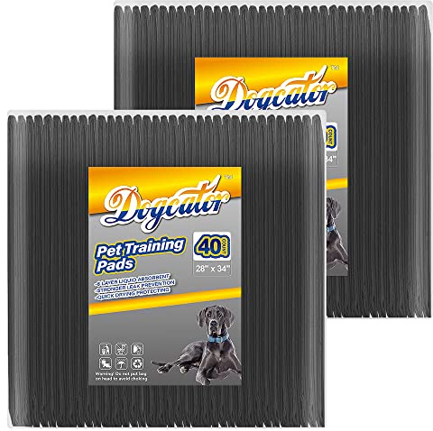 Dogcator Charcoal Puppy Pads Extra Large, Activated Charcoal Dog Pee Pads, X-Large Odorless Potty Pads for Dogs 28x34, 80 Count XL Disposable Puppy Pads Pet Training Pads for Housebreaking