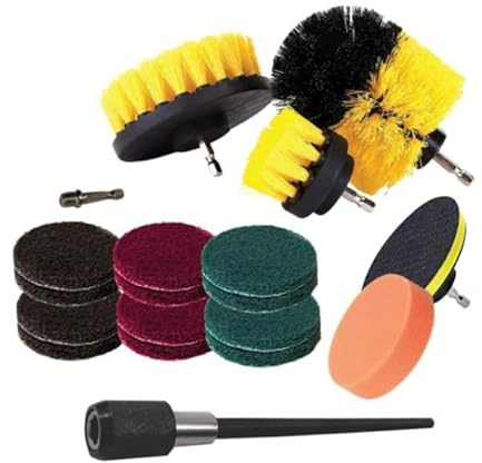 Dunnet Tools 13pc Cleaning Brush Drill Attachments Heavy Duty Home And Car Cleaning Brush Set 1/4 Chuck Power Drill Scrubbing Brushes High Power Carpet Cleaning Brushes For Drills