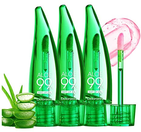 Pakivs 3 Pcs Aloe Vera Lip Gloss Set,Magic Temperature Changement de couleur Lip Gloss Hydratant Longue Durée Taches à lèvres Liquide Rouge à Lèvres Teinte pour les Femmes