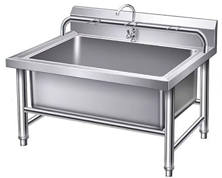 Freistehend Verpflegung Kommerziell SpüLe,Freistehendes Universal-SpüLbecken,Gewerbliches Oder Häusliches Reinigungsbecken, Mobile SpüLe(100cm/35.4in)
