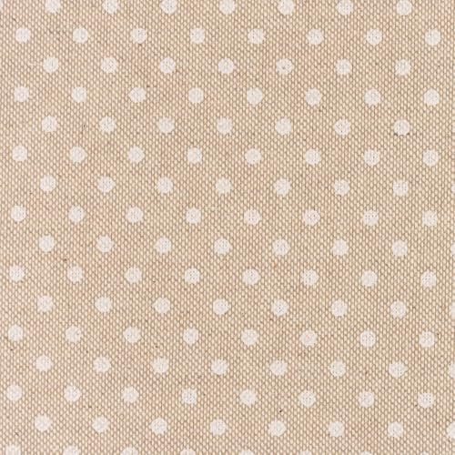 SCHÖNER LEBEN. Dekostoff Halbpanama Leinenlook Basic Dot Pünktchen Natur weiß 1,40m