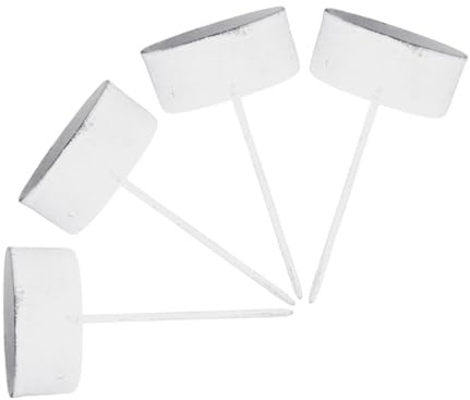 4er-Set Kerzenpieker für Teelichter aus Metall – weiß, Ø 4,2 cm, H 8 cm | Shabby-Used, Vintage-Look – DIY Adventskranz zu Weihnachten – Tischgesteck, Topfdekoration – Seaside No.64