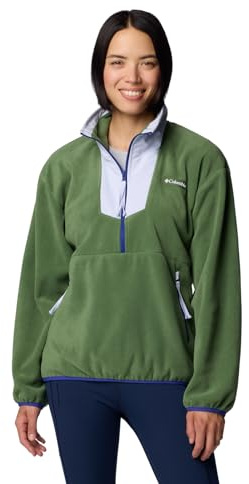 Columbia Sequoia Grove Pile da Donna Mezza Zip, Canteen/Snowdrift/Clematis Blue, S