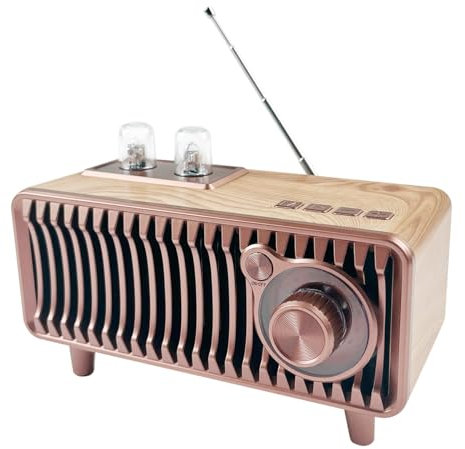CYBORIS Retro Bluetooth Altoparlante con FM Radio, Vintage Portatile Noce Altoparlanti Senza Fili con Bluetooth 20W, U Disk Holder/TF/Aux Player per Regalo/Home Decor (Natural wood)