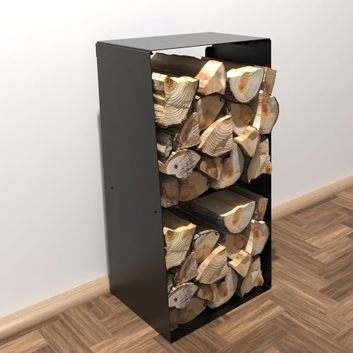 tuning-art KR010 Kaminholzregal Brennholzregal Kaminholzständer Innen Außen Wandmontage Pulverbeschichtet