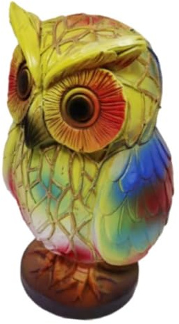 perfk Tierlampe Nachtlicht Schlafzimmerlampe Vintage Tischlampe Handgefertigte Schreibtischlampe Gebeizte Harz Tischlampe für Nachttisch Büro, Eule