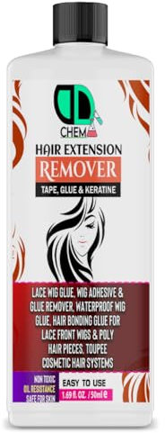 DD Teck Bond & Tape Remover Super Solvent, Hair Extensions Remover Easy to Use Citrus Oil Enriched Adhesive Tape Wig Glue Dissolvent Gentle on skin best multipurpose remover Alcohol free (50ml Cap)