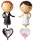 2 globos de boda, 2 globos de amor, globos de aluminio para novios y novios, globos de decoración de bodas, herramientas de fotos de boda