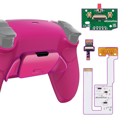 eXtremeRate Rise V3 Remap Kit Programmable pour ps5 Manette BDM-030/040/050, Coque Arrière Redessinée avec 2 Palette pour ps5 Controller BDM-030/040/050, Carte améliorée, Rose Clair