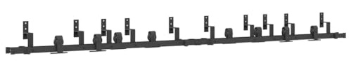 vidaXL Kit di Binari per Porte Scorrevoli 305 cm Acciaio Nero, ferramenta per porta scorrevole, binario per porta scorrevole, gancio per porta scorrevole