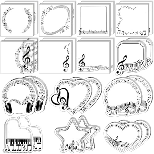 YeahBoom 14Pack Musik Thema Klebezettel Sticky Notes,420 Blatt Selbstklebende Music Notes,Niedliche Mini-Haftnotizen,Klebezettel,Cartoon Haftnotizblock,Schulnotizen, Büronotizen, Geschenke Kinder