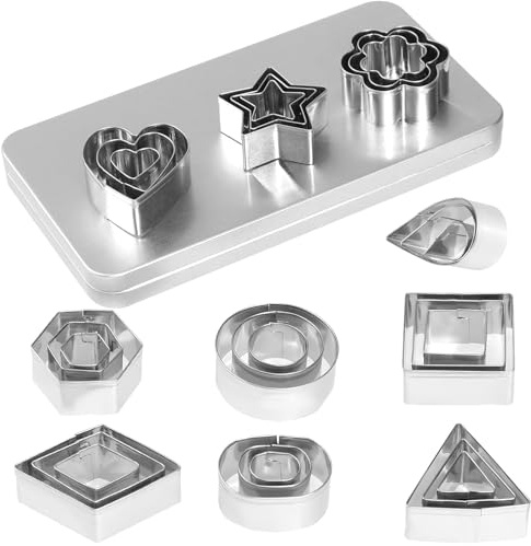 Mini Ausstechformen Set,30 PCS Ausstechformen DIY Klein Ausstecher Plätzchenausstecher Geometrische Formen Plätzchen Ausstecher für Tortendekorationen Zuckerkuchen und Kekse
