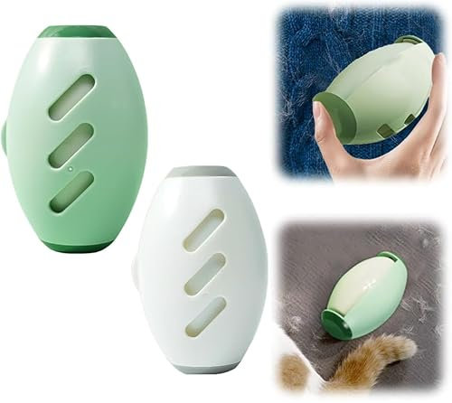 Rouleau Poils Animaux, 2025 Nouveau Rouleau à Peluches Réutilisable, Rouleau à Peluches pour Poils d'animaux, Enlever Peluche Vetement Anti Peluche, pour Vêtements, Lit, Tapis (Blanc+Vert)